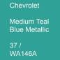 Preview: Chevrolet, Medium Teal Blue Metallic, 37 / WA146A.